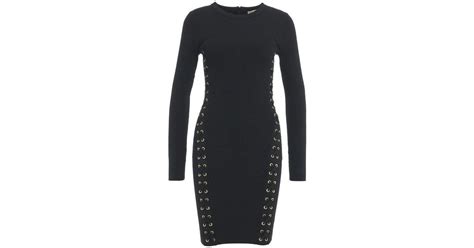 lace up ribbed dress michael kors|Ribbed Stretch Knit Lace.